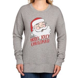 State of Mine Women’s Santa Claus “Holly Jolly Christmas” Grey Sweatshirt Sz : M